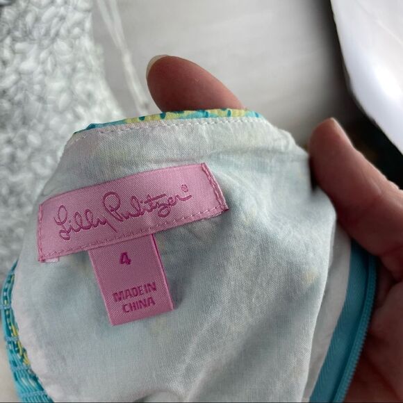 Lilly Pulitzer Shorely Blue Embroidered Seashell Halter Top - Picture 7 of 9